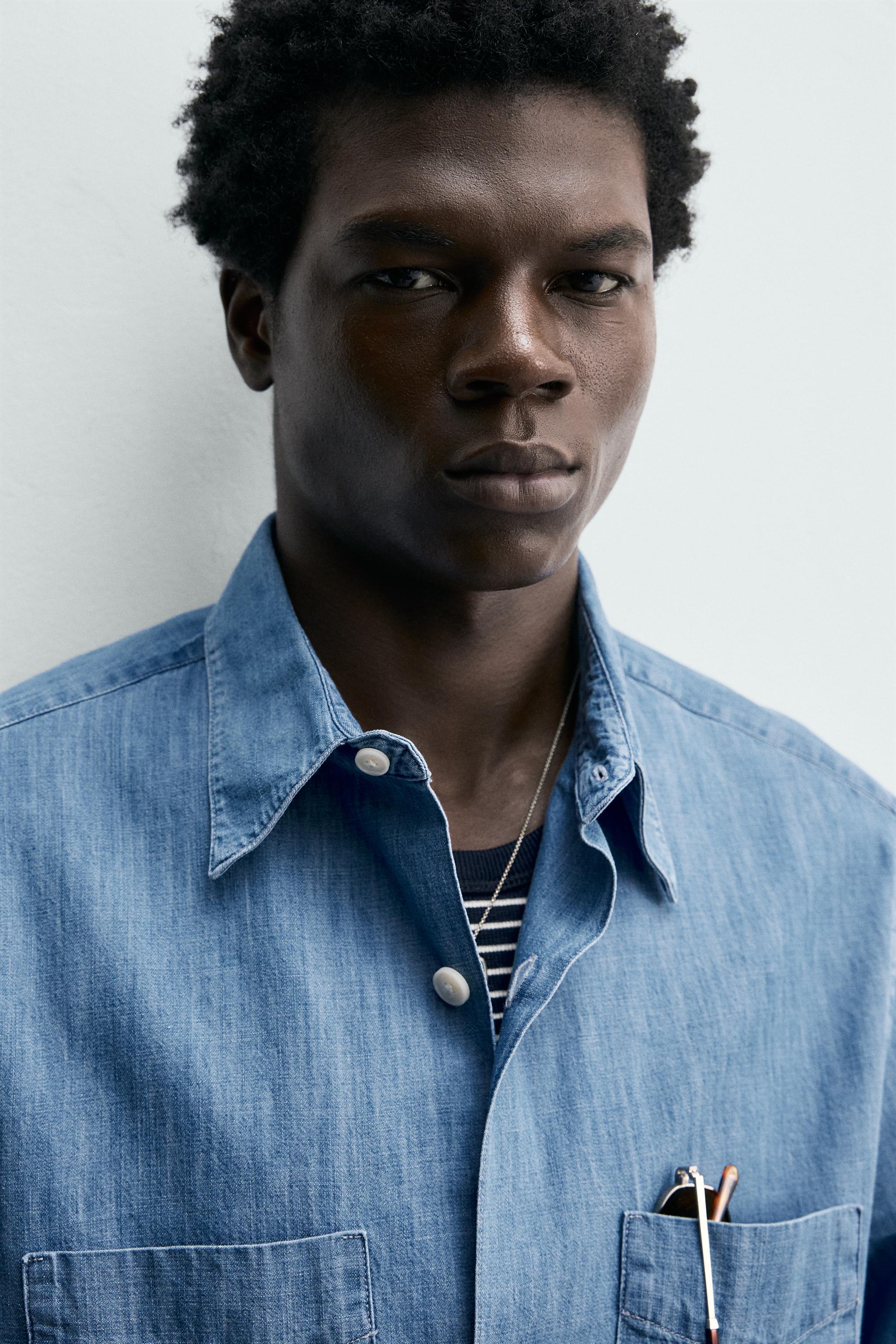 CHEMISE EN DENIM À POCHES